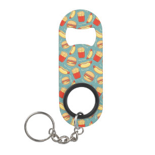 Porte-clé Décapsuleur Motif 3 d'aliments de préparation rapide