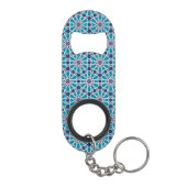 Porte-clé Décapsuleur Motif abstrait dans bleu et gris (Dos)