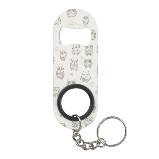Porte-clé Décapsuleur Motif avec des hiboux (Dos)