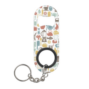 Porte-clé Décapsuleur Motif avec des icônes de cuisine