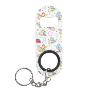 Porte-clé Décapsuleur motif avec des insectes