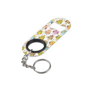 Porte-clé Décapsuleur motif avec des oiseaux (angle arrière)