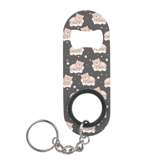 Porte-clé Décapsuleur motif avec le petit sommeil d'ours (Devant)