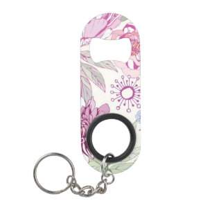 Porte-clé Décapsuleur Motif avec les fleurs roses