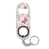 Porte-clé Décapsuleur Motif blanc floral (Dos)