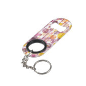 Porte-clé Décapsuleur Motif blanc rayé tacheté (angle arrière)
