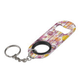 Porte-clé Décapsuleur Motif blanc rayé tacheté (Devant Angle)