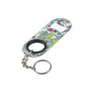 Porte-clé Décapsuleur motif bleu de kawaii (angle arrière)