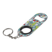 Porte-clé Décapsuleur motif bleu de kawaii (Devant Angle)