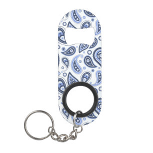 Porte-clé Décapsuleur Motif Blue Paisley