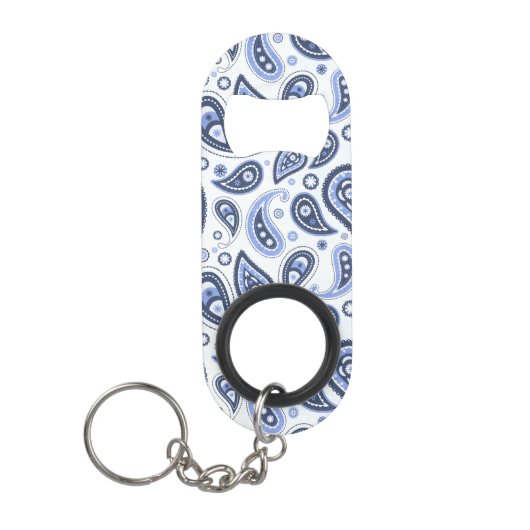 Porte-clé Décapsuleur Motif Blue Paisley (Devant)