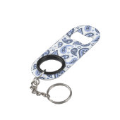 Porte-clé Décapsuleur Motif Blue Paisley (angle arrière)