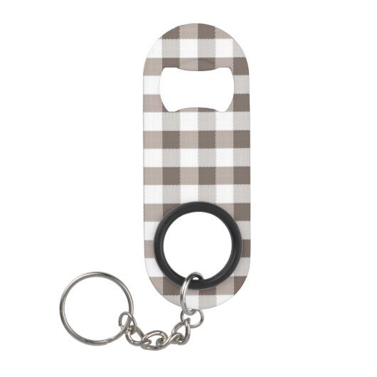 Porte-clé Décapsuleur Motif Brown de nappe (Devant)