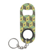 Porte-clé Décapsuleur motif Carré d'illusion 3D (Devant)