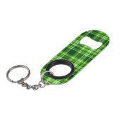 Porte-clé Décapsuleur Motif Checkered de couleur verte (Devant Angle)