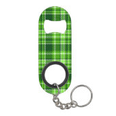 Porte-clé Décapsuleur Motif Checkered de couleur verte (Dos)