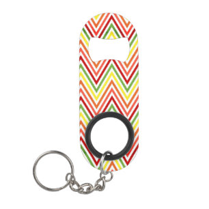 Porte-clé Décapsuleur Motif coloré de Chevron de zigzag