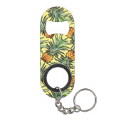 Porte-clé Décapsuleur Motif d'ananas tropical sur jaune (Dos)