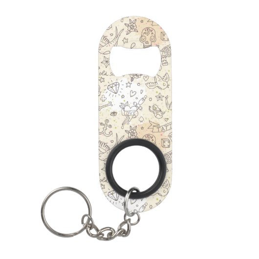 Porte-clé Décapsuleur Motif de concept de tatouage (Devant)