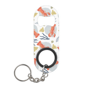 Porte-clé Décapsuleur Motif de crustacés langouste sous l'eau