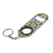 Porte-clé Décapsuleur Motif de fleurs blanches (Devant Angle)