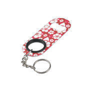 Porte-clé Décapsuleur Motif de fleurs de ketmie (angle arrière)