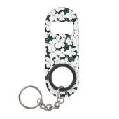 Porte-clé Décapsuleur Motif de fleurs tropical blanc (Devant)