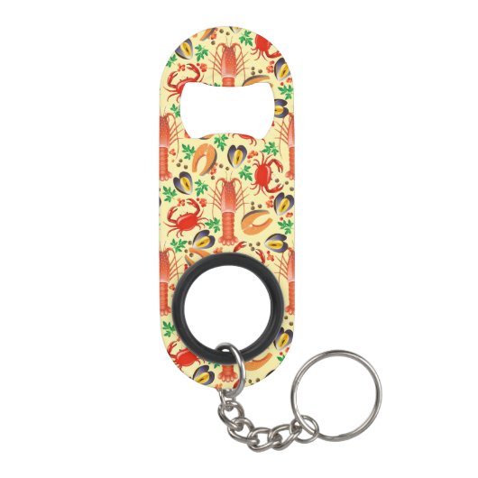 Porte-clé Décapsuleur Motif de fruits de mer (Dos)