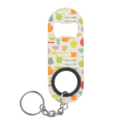 Porte-clé Décapsuleur Motif de plats (Devant)