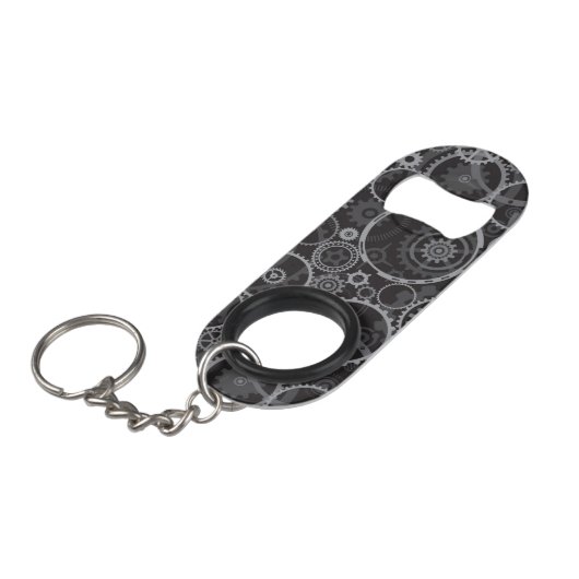 Porte-clé Décapsuleur Motif de roues dentées (Devant Angle)