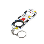Porte-clé Décapsuleur Motif de Stijl (angle arrière)