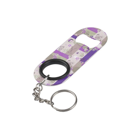 Porte-clé Décapsuleur Motif d'édredon de bébé (angle arrière)