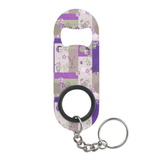 Porte-clé Décapsuleur Motif d'édredon de bébé (Dos)