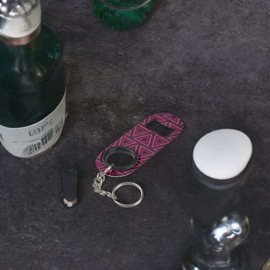 Porte-clé Décapsuleur Motif des triangles roses