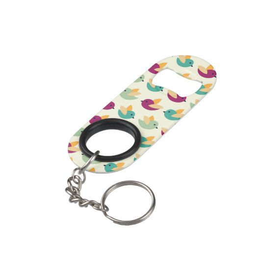 Porte-clé Décapsuleur Motif d'oiseaux (angle arrière)
