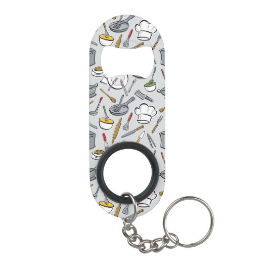 Porte-clé Décapsuleur Motif d'outils de cuisine (Dos)