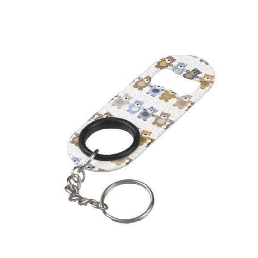 Porte-clé Décapsuleur motif d'un ours de nounours de jouet (angle arrière)