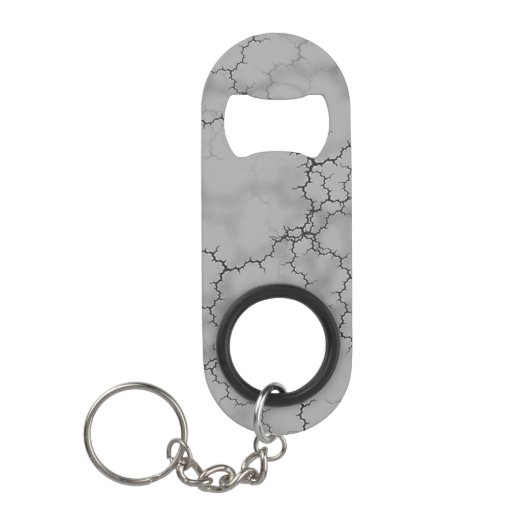 Porte-clé Décapsuleur Motif en marbre gris foncé (Devant)