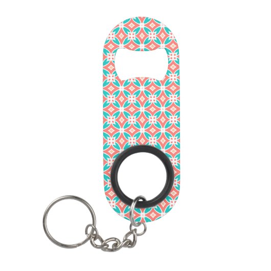 Porte-clé Décapsuleur Motif ethnique multicolore (Devant)