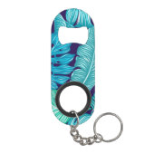 Porte-clé Décapsuleur Motif Feuille Tropical Green Blue (Dos)