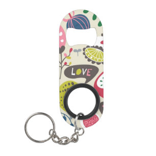 Porte-clé Décapsuleur Motif floral 13