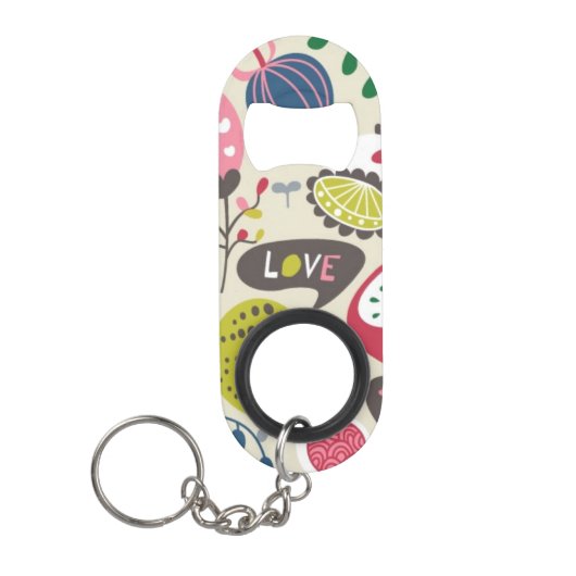 Porte-clé Décapsuleur Motif floral 13 (Devant)