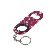 Porte-clé Décapsuleur Motif floral abstrait (angle arrière)