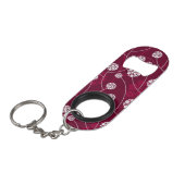 Porte-clé Décapsuleur Motif floral abstrait (Devant Angle)