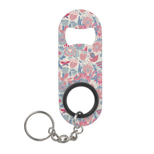 Porte-clé Décapsuleur Motif floral avec l'oiseau et le papillon