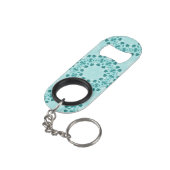 Porte-clé Décapsuleur Motif floral, bleu Turquoise (angle arrière)