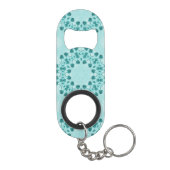 Porte-clé Décapsuleur Motif floral, bleu Turquoise (Dos)