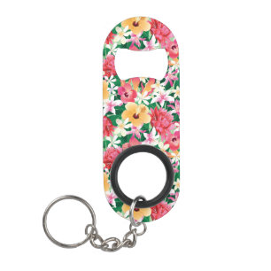 Porte-clé Décapsuleur Motif floral de ketmie tropicale