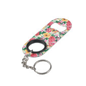 Porte-clé Décapsuleur Motif floral de ketmie tropicale (angle arrière)