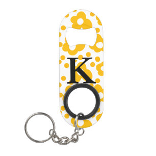 Porte-clé Décapsuleur Motif floral de marguerite blanc jaune ajouter mon